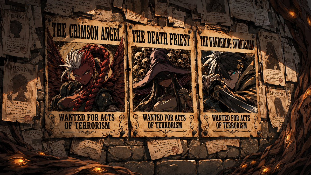 Anime Fantasy Wanted Poster Wall