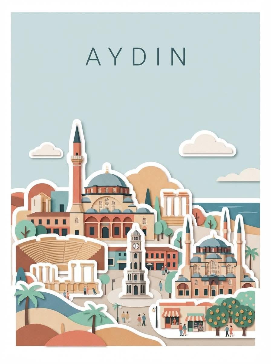 Minimalist Paper Cut Travel Poster