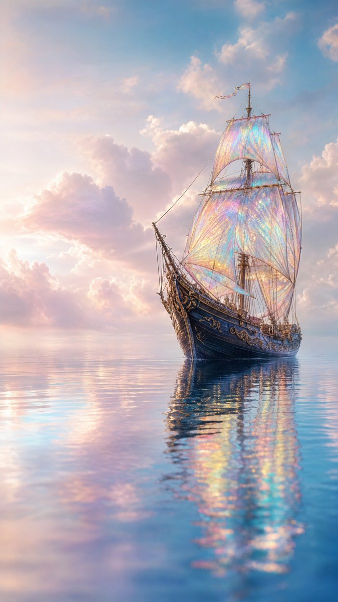 Mystical Sailing Ship at Sea