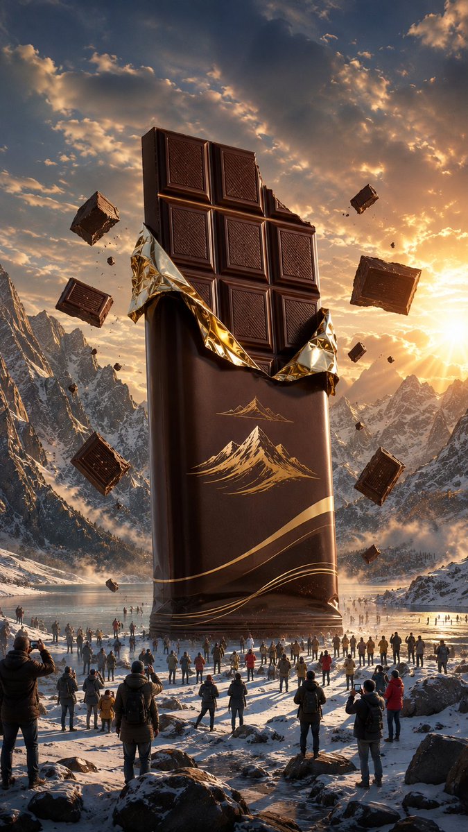 Giant Chocolate Bar Surreal Advertisement