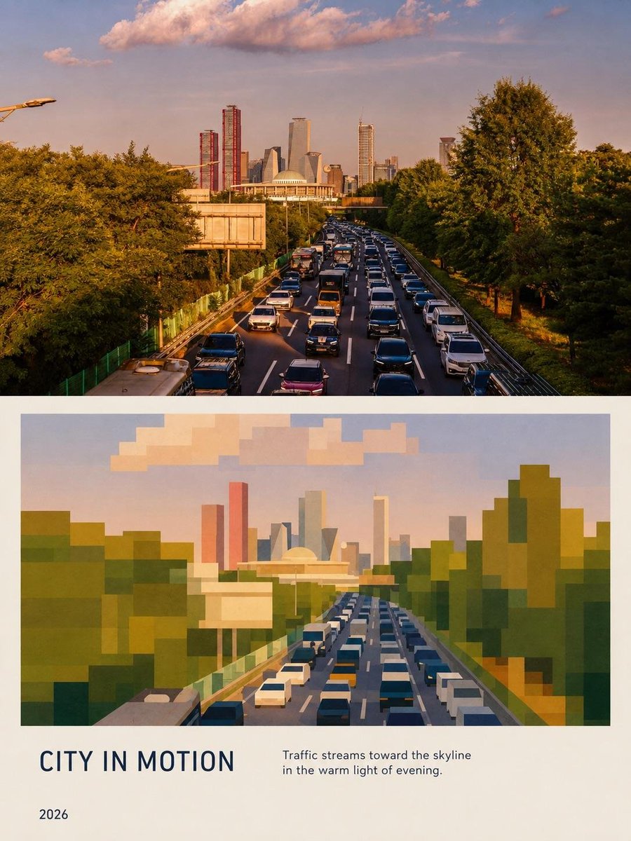 City in Motion Split Editorial Poster