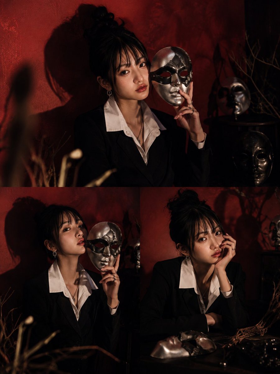 Dark Gothic Editorial Mask Portrait