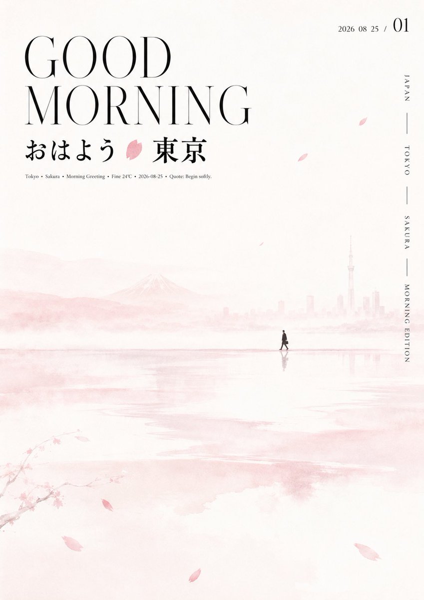 Minimalist Oriental Morning Greeting Visual