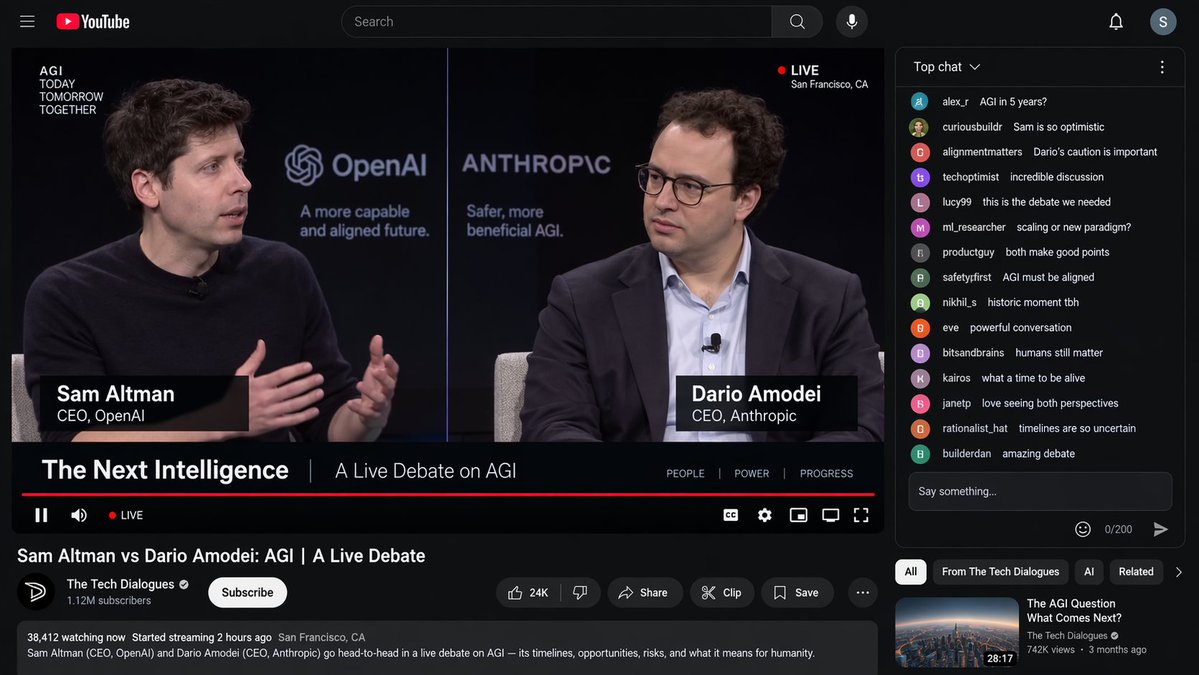 YouTube Live Debate Screenshot