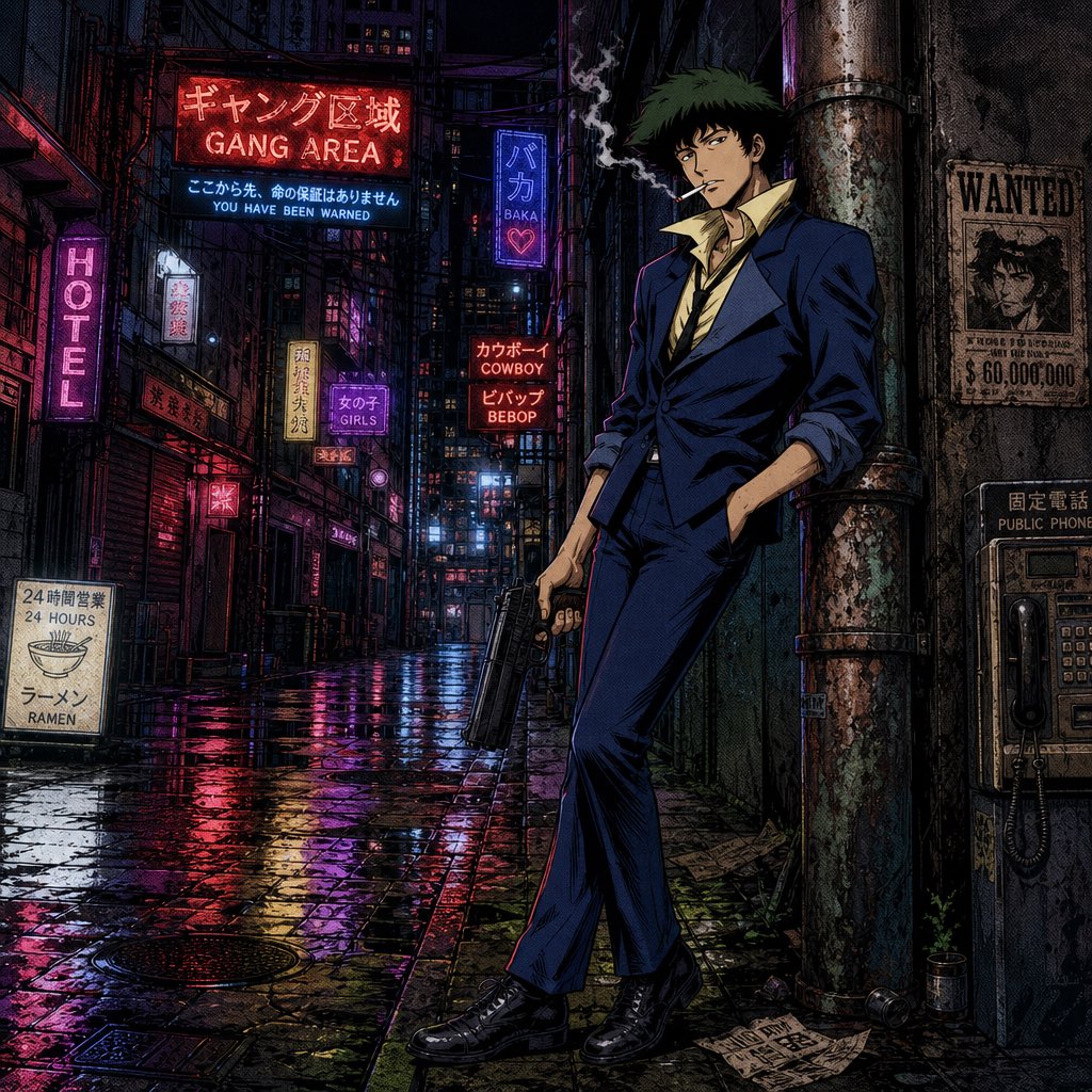 Spike Spiegel Comic Book Style