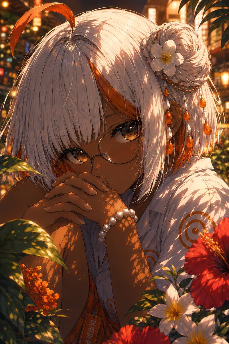 Vermilion Summer Garden Portrait