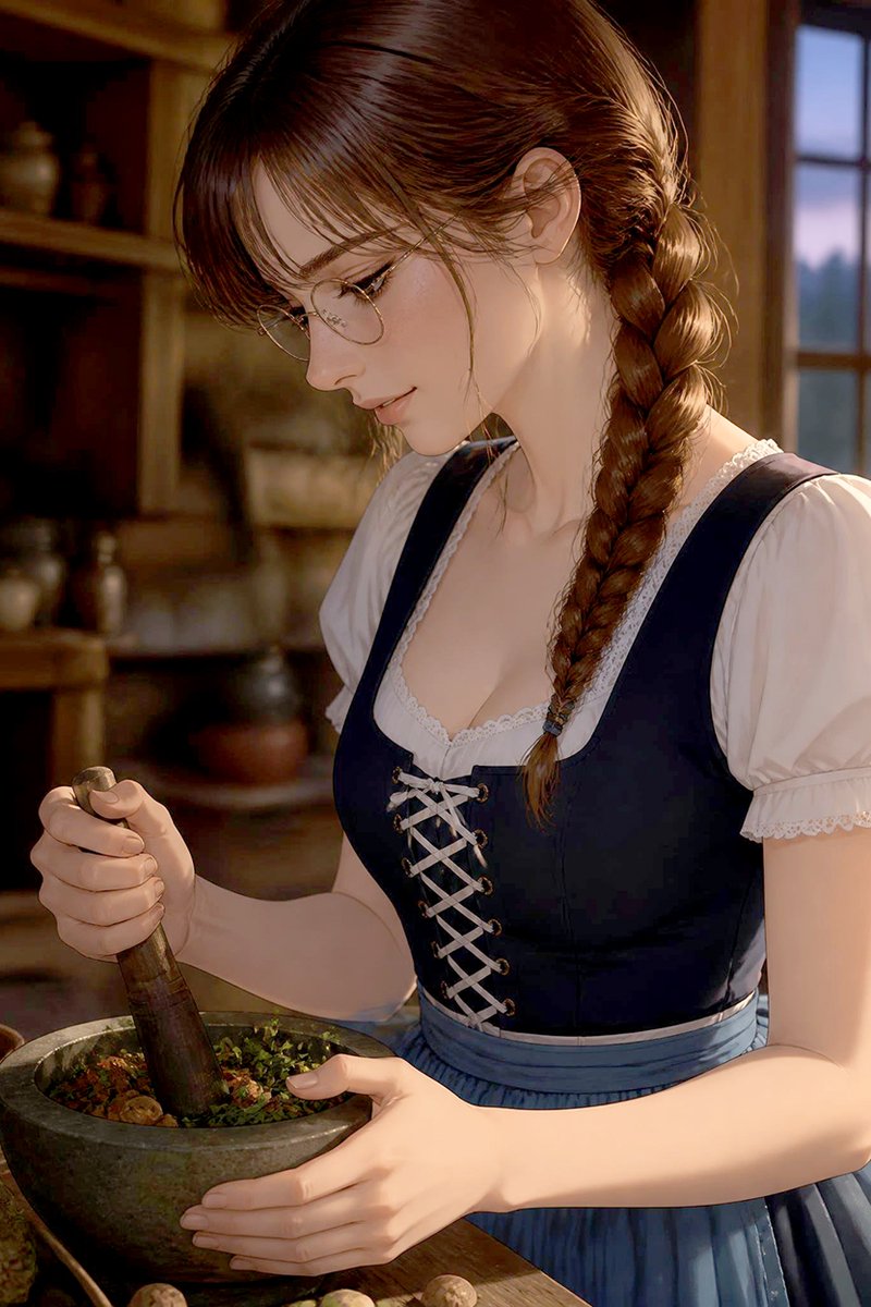Rustic Herbalist Anime Girl