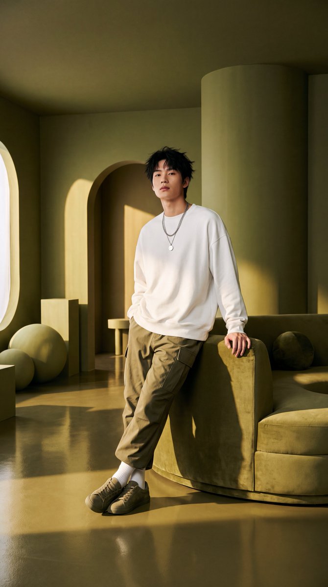 Social Media Post - Olive Green Cinematic Editorial Transformation - Image 1