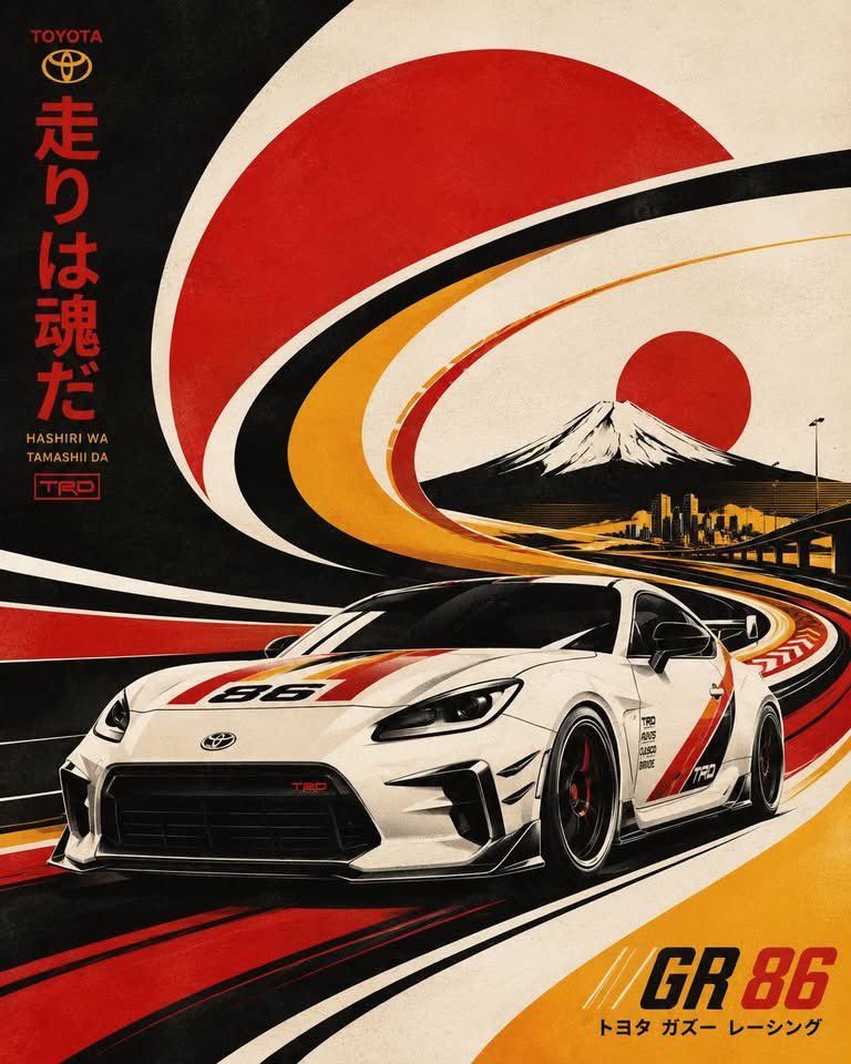 Retro Futurist Serigraph Vehicle Illustration
