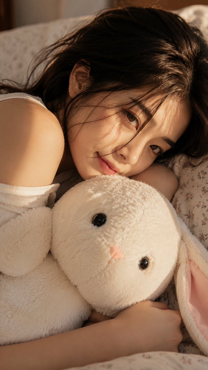 Profile / Avatar - Woman with Plush Rabbit Close-up - Image 2