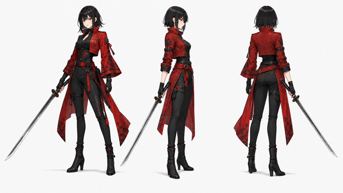 Game Asset - Vermilion Sword Character Concept Art - Image 3