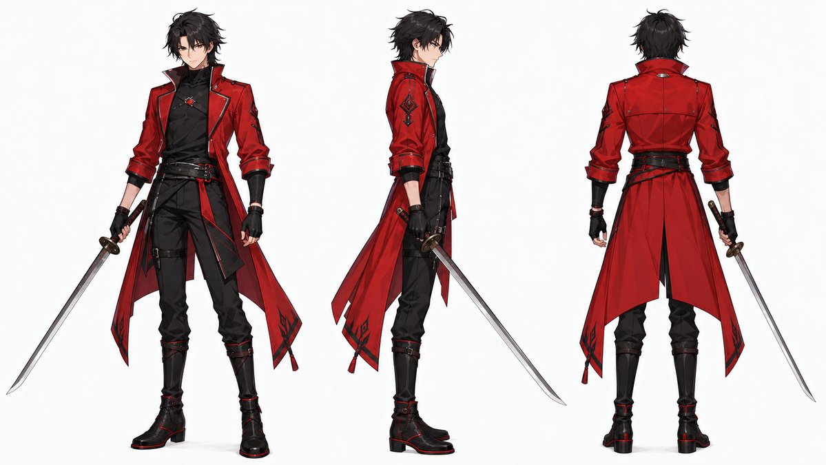 Game Asset - Vermilion Sword Character Concept Art - Image 4