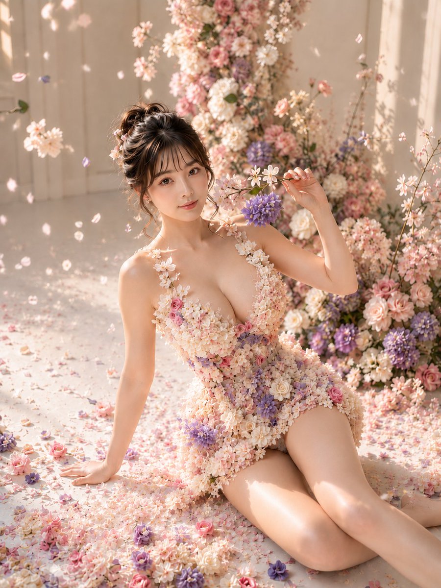 Floral Petal Dress Portrait