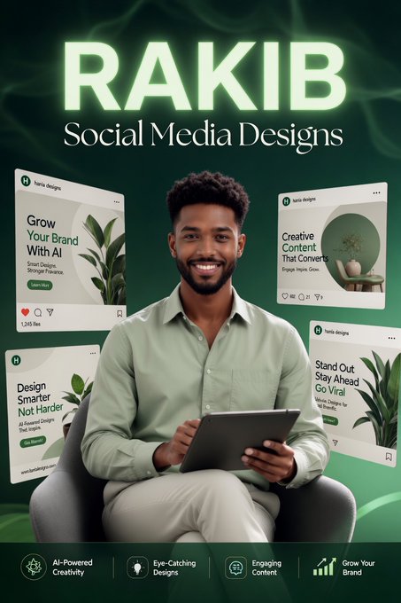 RAKIB Social Media Designer Poster
