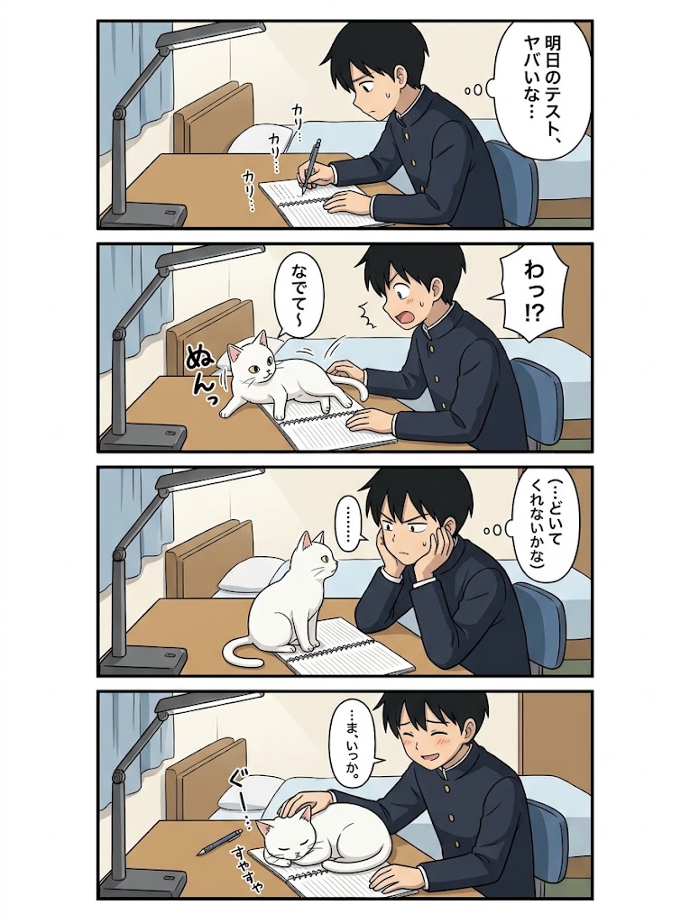 Four-Panel Study Cat Manga