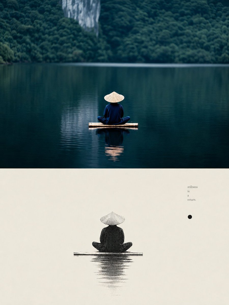 Zen Lake Meditation Diptych