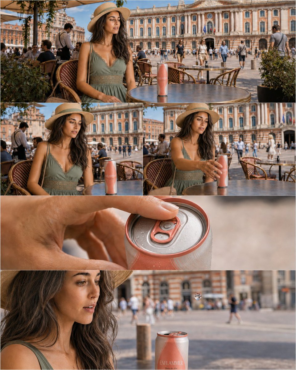 Photorealistic Café Drink Storyboard
