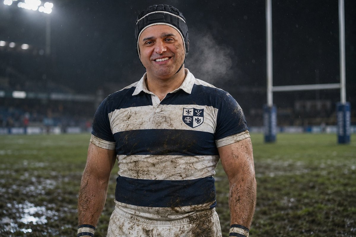 Night Rugby Player Portrait