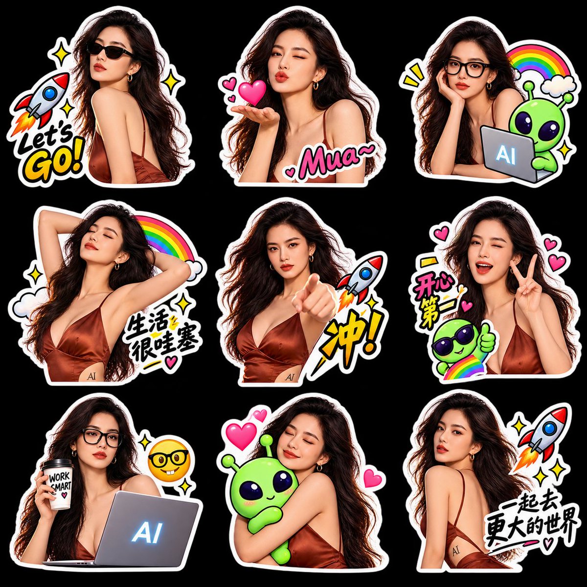 Glam AI Sticker Sheet