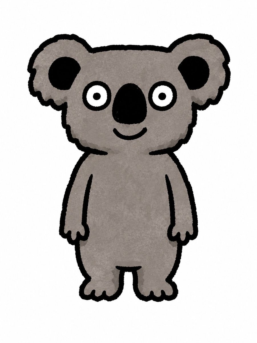 Cute Crayon Koala Character