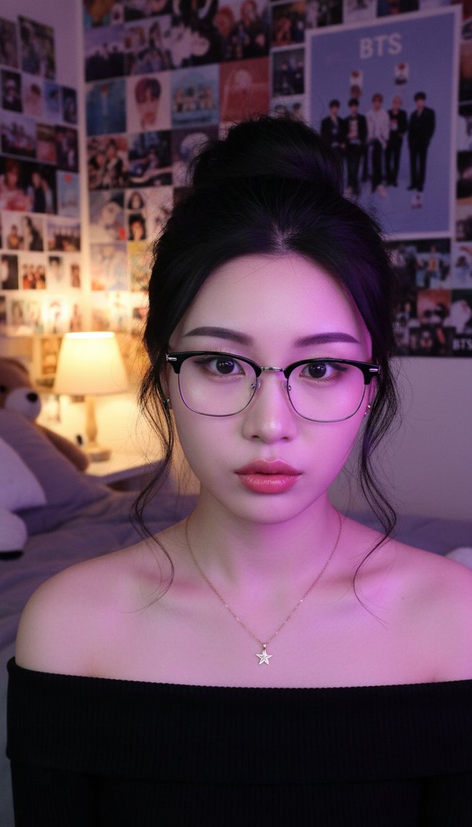 Atmospheric K-pop Fan Room Portrait 2