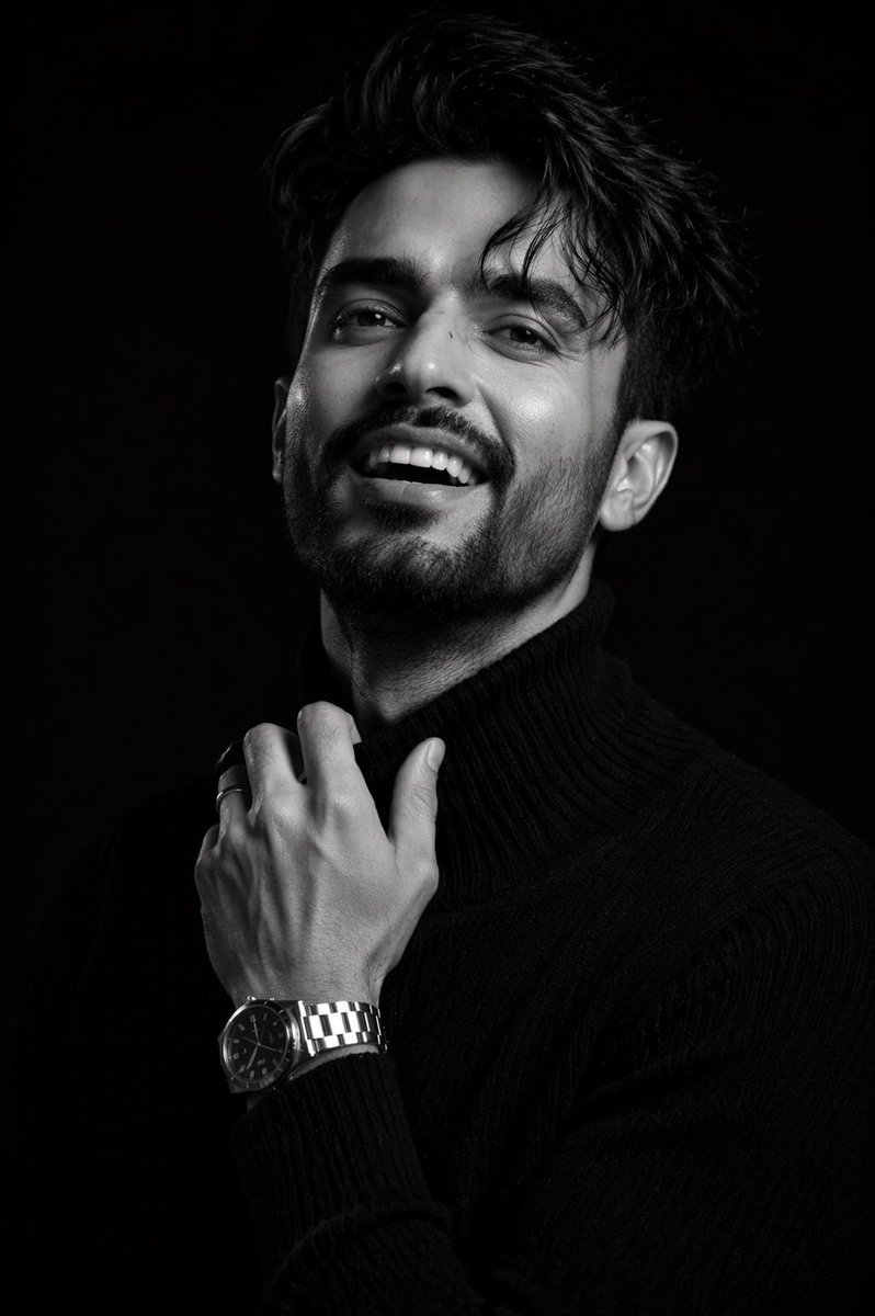 Cinematic B&W Studio Portrait