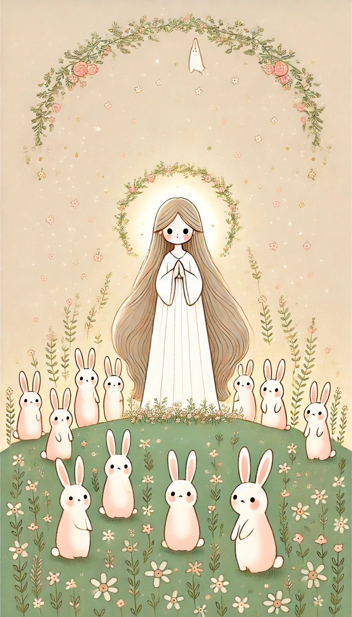 Pastel Maiden With Rabbits