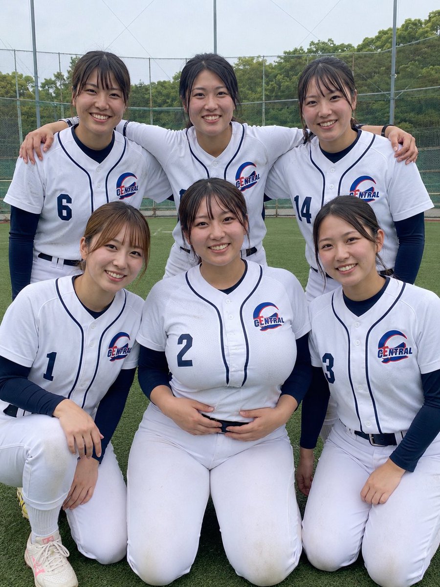 Six Girls Baseball Team Photo