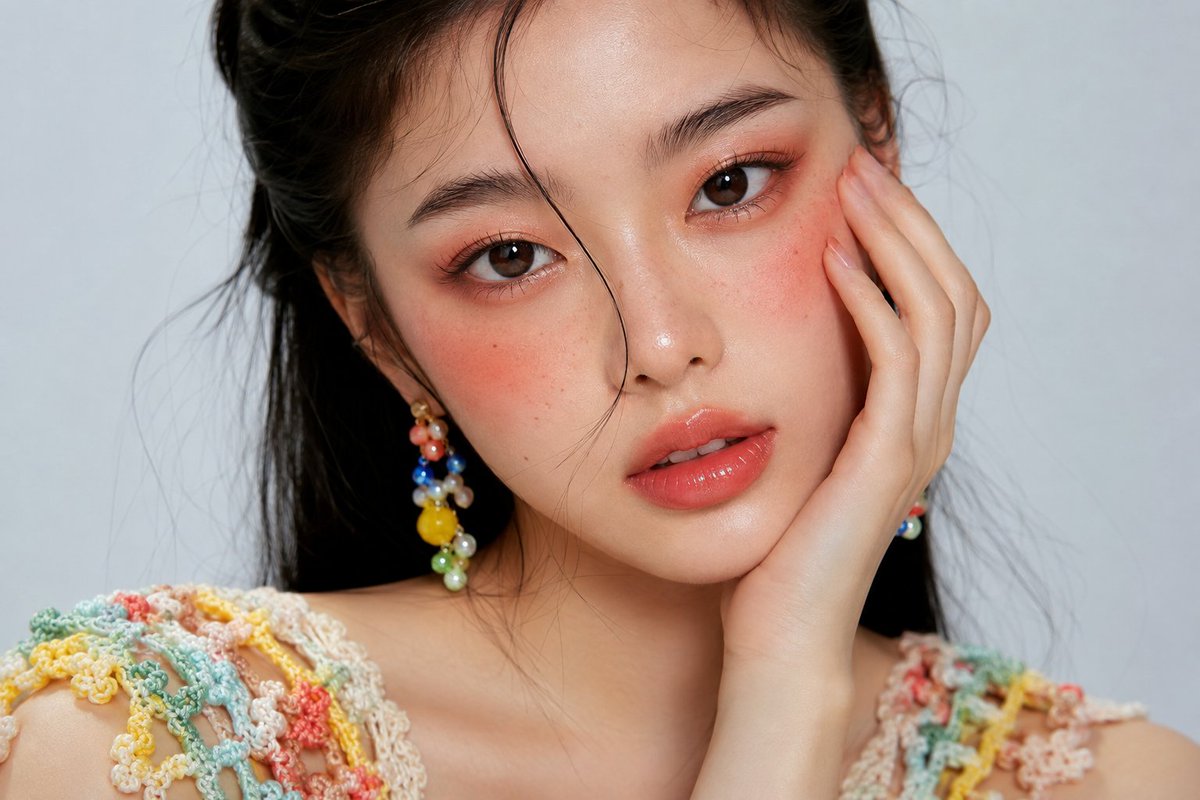 Photorealistic Editorial Asian Woman Portrait