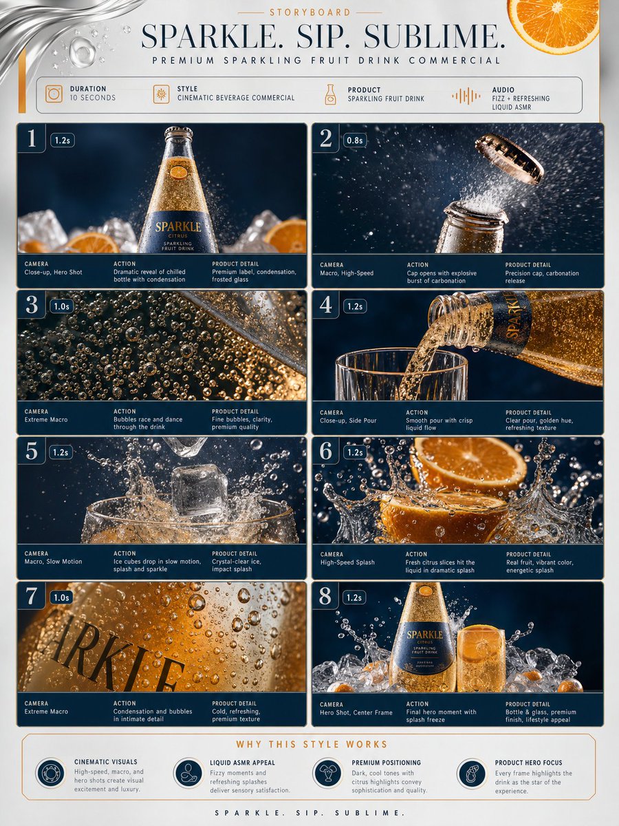 Premium Fruit Drink Storyboard