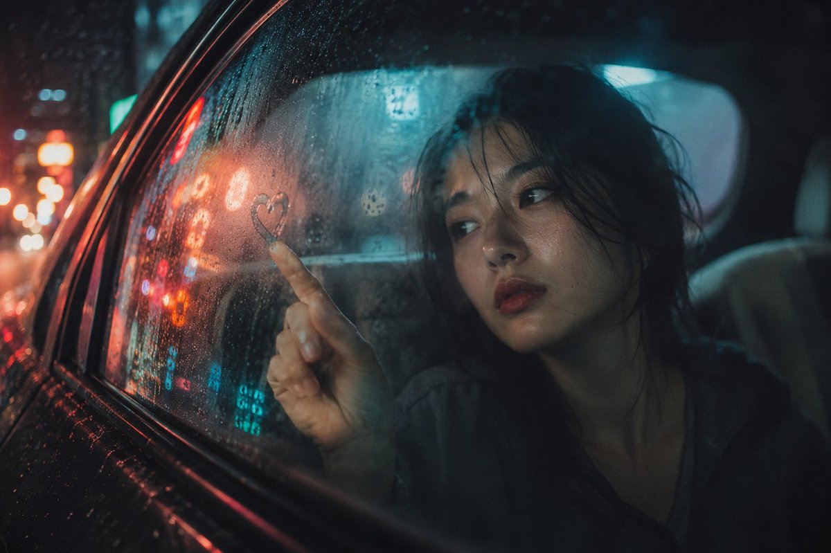 Cinematic Rainy Night Car Portrait