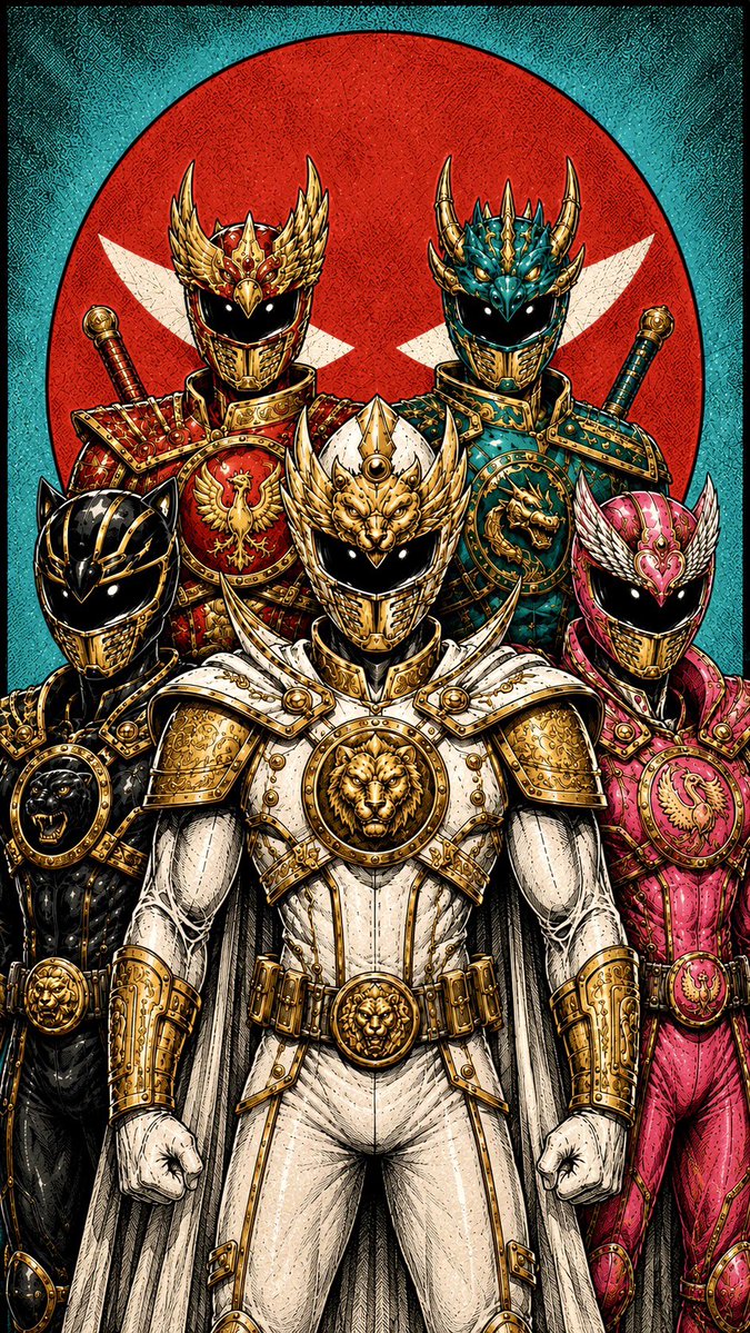 Super Sentei Team Comic Illustration