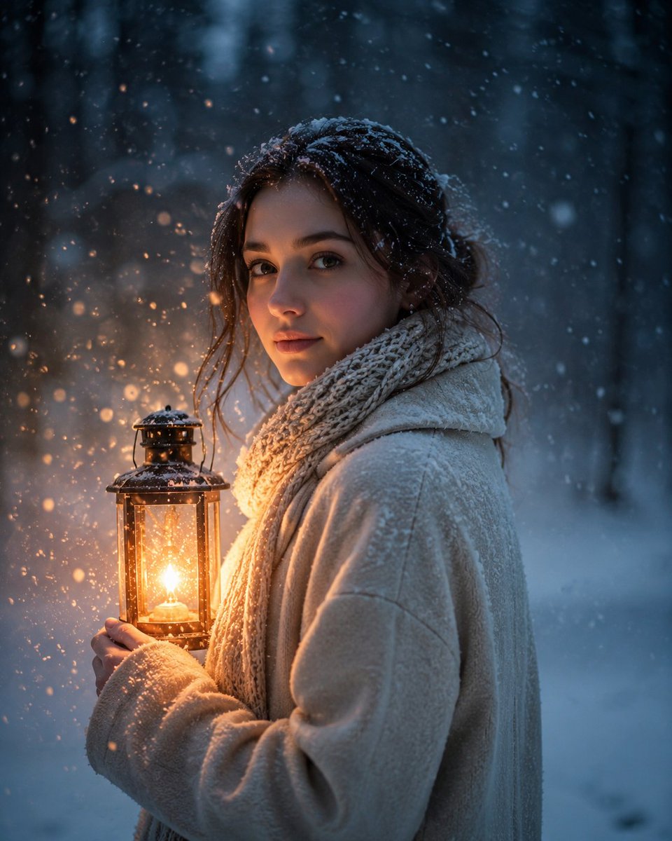 Lantern in the Winter Twilight Photography