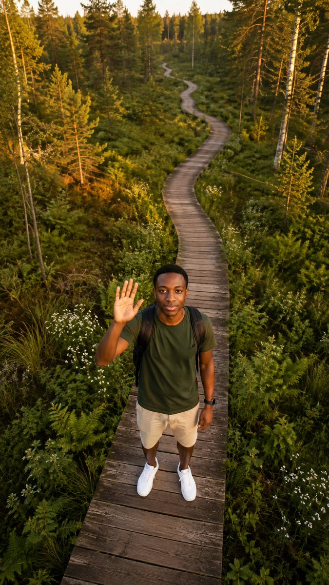 Cinematic Forest Boardwalk Portrait