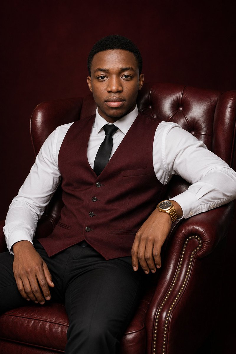 Luxury Burgundy Studio Portrait