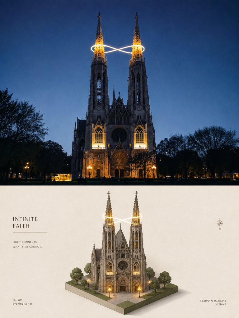 Isometric Cathedral Travel Poster