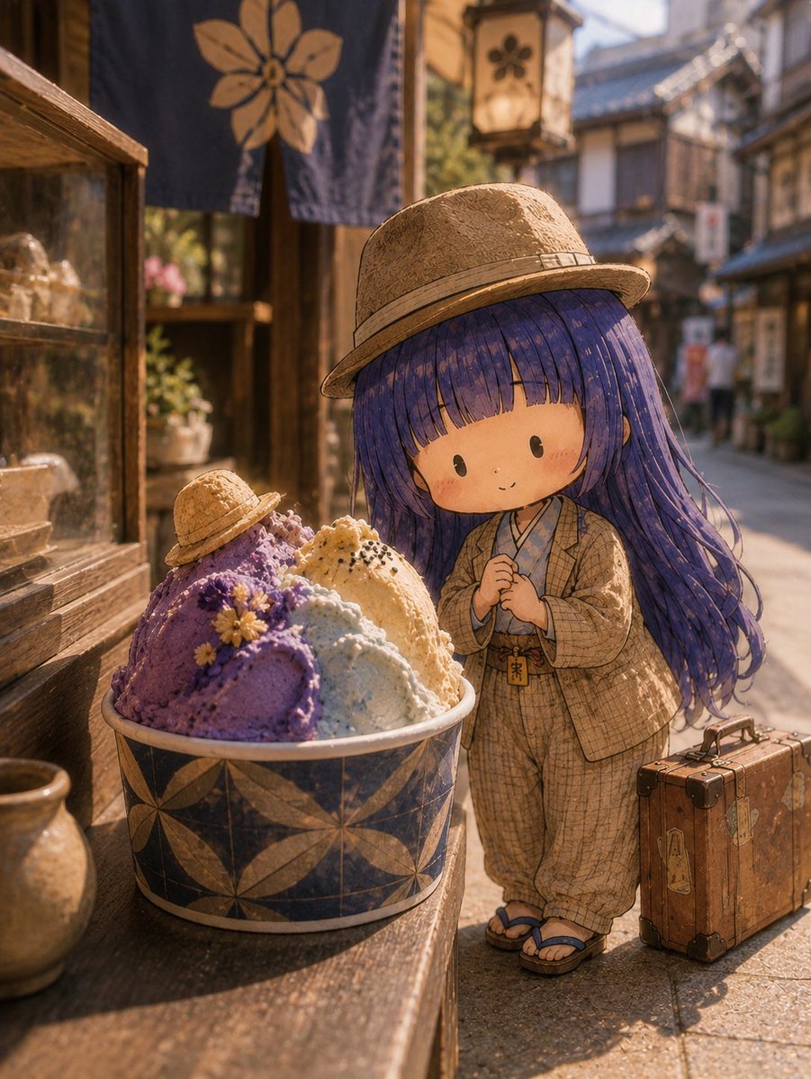 Chibi Girl at Gelato Shop
