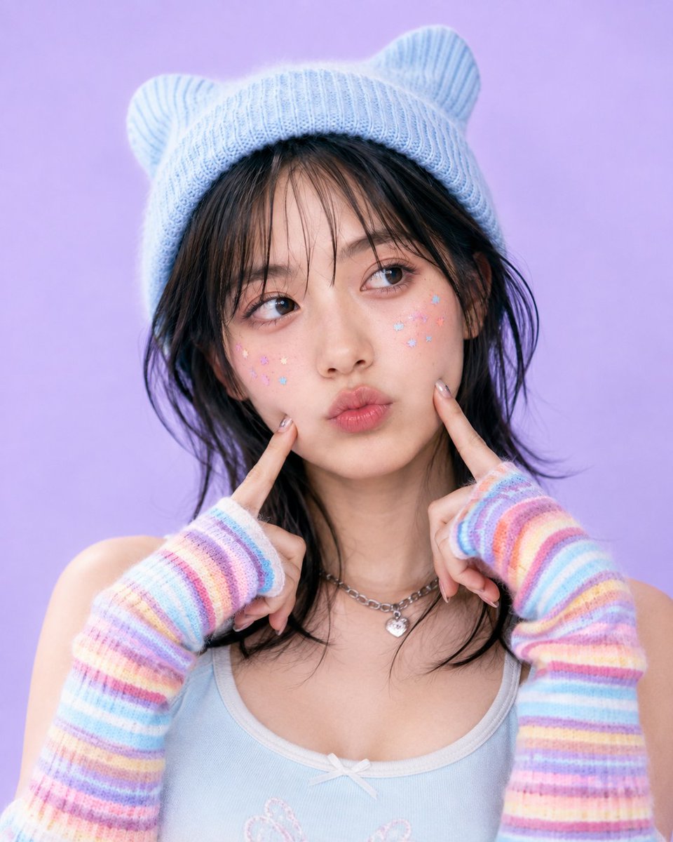 Y2K Kawaii Pastel Portrait