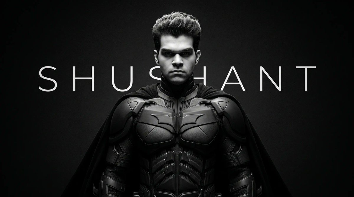 Monochrome Batman Superhero Portrait 3
