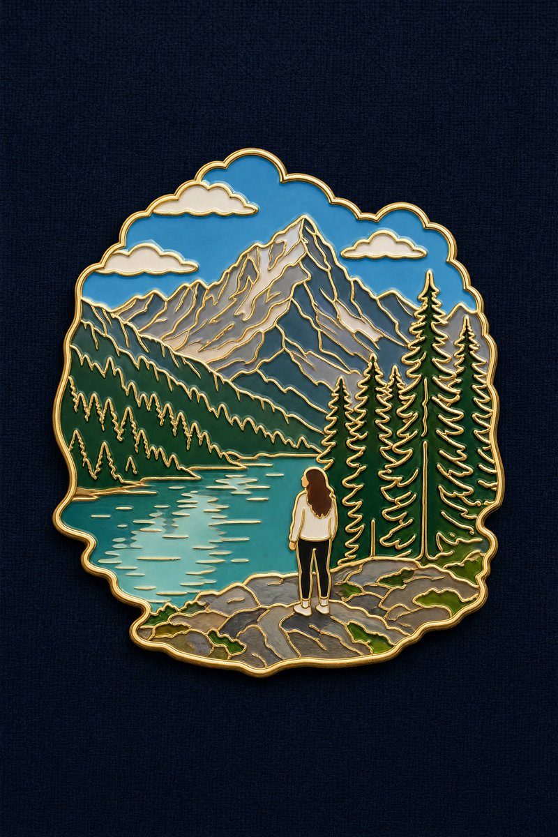 Landscape to Enamel Pin Badge Transformation