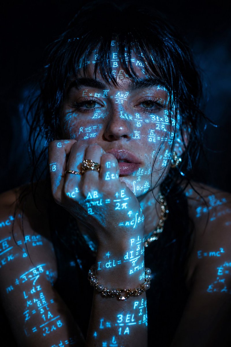 Cyberpunk Glow Mathematical Portrait
