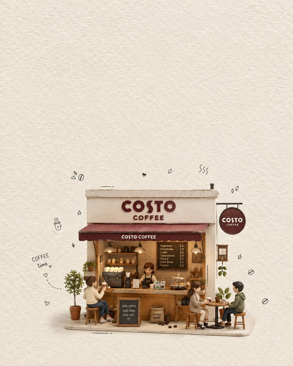 Handcrafted Miniature Coffee Shop Diorama