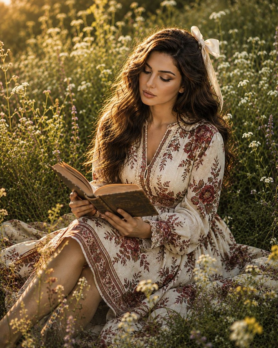 Elegant Lifestyle Meadow Portrait