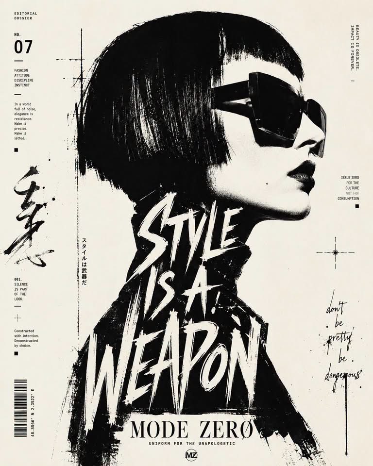 High-Contrast Typographic Portrait Poster