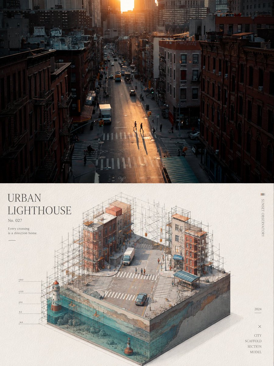 Isometric Mini Architectural Landscape Poster