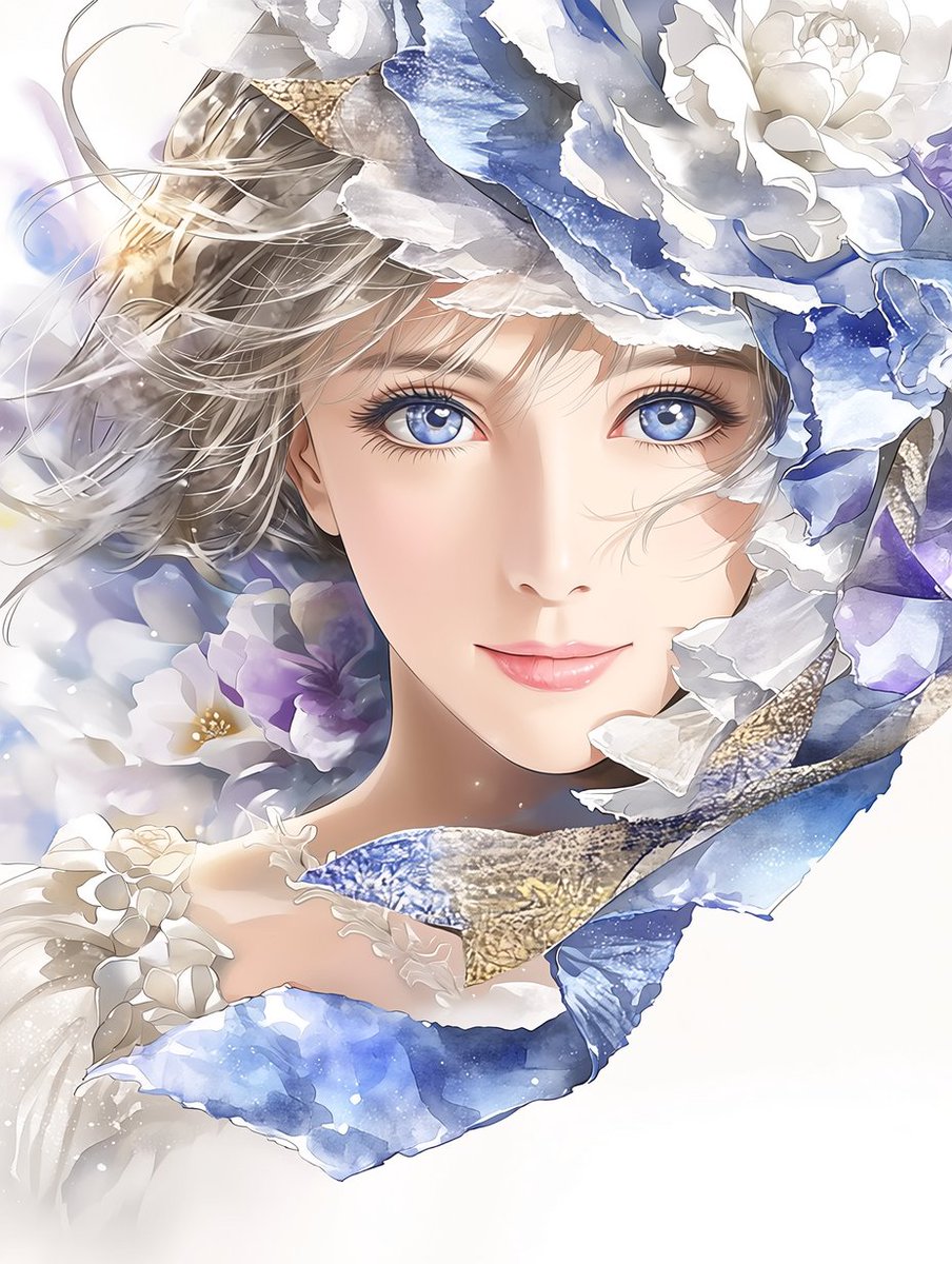 Layered Watercolor Paper Portrait