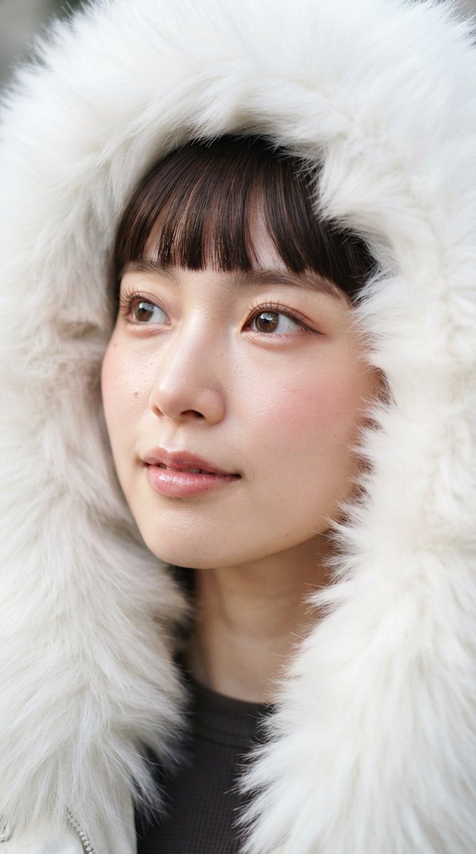 Faux Fur Hood Beauty Portrait 3