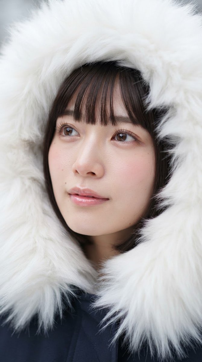 Faux Fur Hood Beauty Portrait 4