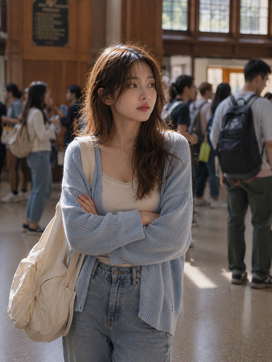 Candid Academic Campus Portrait