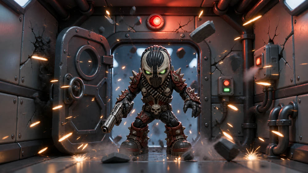 SD Spawn Sci-Fi Corridor Action Scene